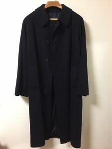 Burberry 一枚袖　カシミア　ネイビー　ステンカラーコート バルマカーン　ヴィンテージ　single raglan one panel sleeve