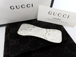 ◆超美品◆GUCCI グッチ◆メンズ◆ロゴ型押し◆マネークリップ ウォレット◆シルバー◆イタリア製◆財布◆ビルクリップ◆A9499