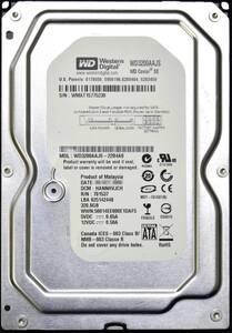 WesternDigital WD3200AAJS ディスク容量:320GB SATA300 HDD 2008年製造 (Cristal DiscInfo 正常) 使用時間 10500H (管:EH177