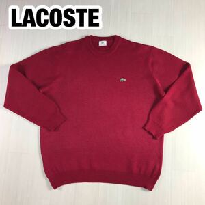 LACOSTE ラコステ ウールニット セーター 6 ワイン ワニ