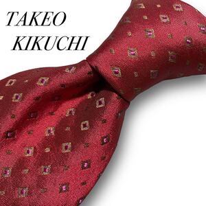 TAKEO KIKUCHI タケオキクチ えんじ シルク ネクタイ