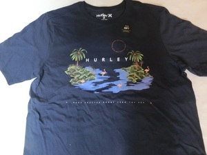 USA購入 激レア ハーレー【Hurley】ソフト素材 フラミンゴ 南国風デザイン プリントTシャツUS Mサイズ ネイビー