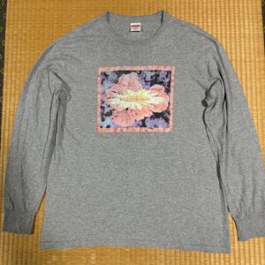 Supreme フラワー ロゴ ロンTシャツ 灰M レア 長袖 Tee