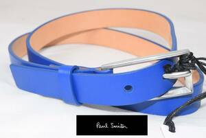 ☆新品未使用☆Paul Smith スリムレザー カラーベルト 牛革☆青色☆XLサイズ(85㎝～95㎝)幅1.9㎝☆パリコレ☆スペイン製☆定価22,000円