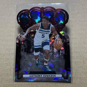 Anthony Edwards Red Crystal Parallel /49 2023-24 Panini Crown Royale Basketball NBA