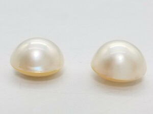 マベパール ☆2粒セット☆ 直径約1.5㎝ 厚み約1㎝ 重量約4.86g 半円真珠 パール pearl 本真珠 マベ真珠 ジュエリー 裸石 宝石 ルース 