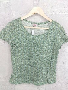 ◇ J.PRESS ジェイプレス 総柄 半袖 Tシャツ カットソー L グリーン *