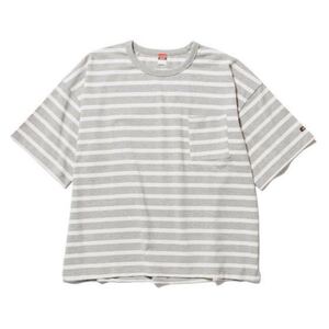 ナンガ NANGA ECO HYBRID LOOSE FIT BORDER TEE エコハイブリッド ルーズフィットティー　灰白