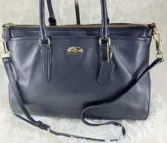 COACH ショルダー ボストン トート バッグ 2way レザー ブラック