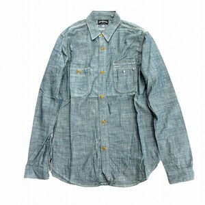 未使用品 アメリカンラグシー AMERICAN RAG CIE デニム シャツ ブラウス カットソー ボタン シャンブレー コンチョ 1 ブルー系 メンズ