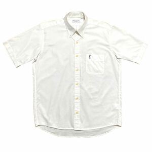 90s YSL pour homme ボタンダウンシャツ　/ vetera 半袖シャツ イヴサンローランプールオム　ビンテージ　ブランド古着　白