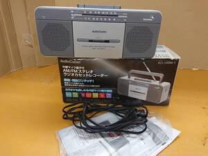 電3347-308♪【80】Audio Comm　AM/FMステレオラジオカセットレコーダー ACS-S408-S 2014年製 