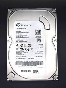 【中古動作品】Seagate 3.5インチHDD SATA(Serial ATA) 500GB ST500DM002-1SB10A 使用時間 5394時間