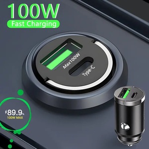 シガーソケットからはみ出さない OLAF カーチャージャー FAST CHARGE 急速充電 ミニ 最小 100W プルリング仕様 USB Type-A Type-C PD ty