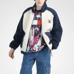 【大人気】tommy jeans リバーシブルシェルパジャケット ボア L