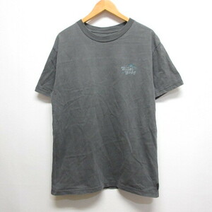 ビラボン BILLABONG 半袖 Tシャツ USED加工 M グレー バックプリント メンズ