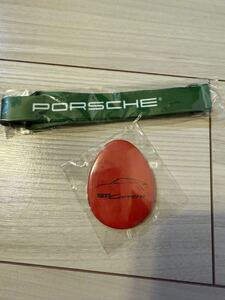 新品　未開封　PORSCHE　ポルシェ　ネックストラップ　缶バッジ