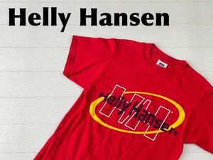 ☆送料無料☆ Helly Hansen ヘリーハンセン 古着 半袖 アメリカ製 Tシャツ メンズ S レッド トップス 中古 即決