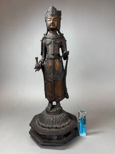 sG-BZ 新羅 観音菩薩 仏像 佛像 仏教美術 古銅 銅器 銅製 時代物 骨董品 韓国 朝鮮 李朝