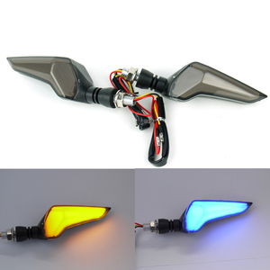 デュアルカラー LEDウインカー TYPE3 ブルー 2個セット ドラッグスター イーグルSCR XSR R125 YZFR25 YZFR1 MT09 MT07 MT25 SR400 XJR400