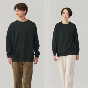 ☆送料無料☆無印良品 紳士 UVカット乾きやすいワッフル長袖Tシャツ 黒 Lサイズ 新品未使用品 パンツとのセットアップ販売も可