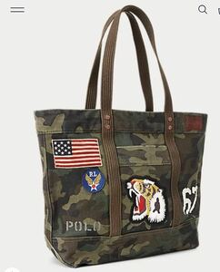 【送料無料】新品★ポロラルフローレン キャンバス トートバッグ 正規品 Polo Ralph Lauren Tiger Canvas Tote 迷彩1