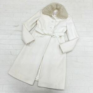 1331◎ 日本製 rebecca taylor レベッカテイラー トップス ロング コート フルボタン 長袖 アンゴラ 混合 ホワイト レディース2