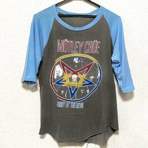 MOTLEY CRUE モトリークルー　80sビンテージ ラグラン　バンドTシャツ パキ綿　GUNS N