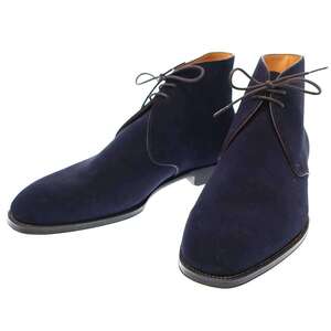 CALMANTHOLOGY カルマンソロジー A68 CHUKKA BOOTS スウェードレザーチャカブーツ ネイビー UK7.5 ITUWKHUQH1DC