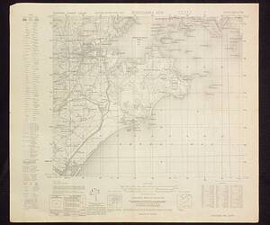 古地図☆昭和20年代後半頃　宮城　塩釜北西部(左側)　25万分の1　1枚　塩釜湾/七浜村他　破れ　アメリカで作成された地図