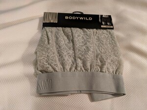 (1枚) M ボディワイルド BODY WILD ボクサーパンツ アイボリー色 ラッセルレース 前とじ　メンズ グンゼ GUNZE　Mサイズ 　c1