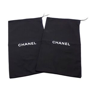 ◆美品 まとめ◆ シャネル CHANEL 保存袋 巾着 小物 ロゴ 2点 セット まとめ 黒 ブラック系 レディース 01-24103103-b