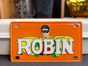 y14★MARX（マルクス） ROBIN TIN PLATE 日本製　ロビン　バットマン　ブリキ　プレート 10×5.5cm 希少品　レア