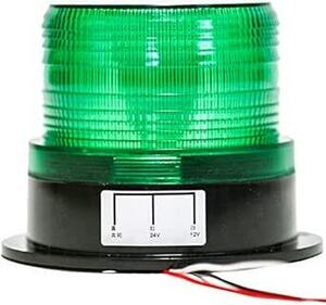 【Angelicate】12/24V 兼用 フラッシュ ストロボ LED 警告灯 回転灯 (グリーン(3本コード)