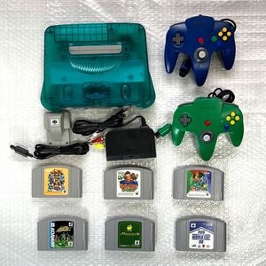 N64 ニンテンドウ64（ニンテンドー64）本体 NINTENDO64 コントローラーパック2個 マリオパーティ3 ポケモンスタジアム ソフト6本