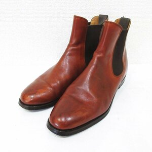 美品 CROCKETT＆JONES クロケット＆ジョーンズ レザー GRESHAM サイドゴアブーツ チェルシーブーツ サイズ60C 約23.5cm ブラウン