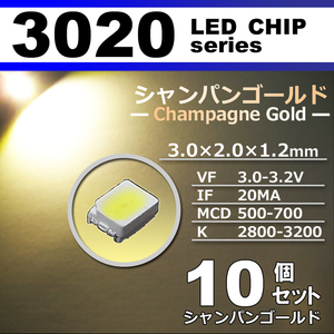 ３０２０ ＬＥＤ チップ シャンパンゴールド １０個セット エアコン 打替え