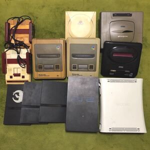 FC ファミコン/SFC スーパーファミコン/DC ドリームキャスト/SS セガサターン/MD メガドライブ/PS2/Xbox360 本体/まとめ ジャンク 12台