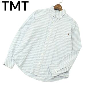 TMT ティーエムティー ビッグホリデー 通年 長袖 ボタンダウン ストライプ★ シャツ Sz.M　メンズ 日本製　A4T03772_4#C