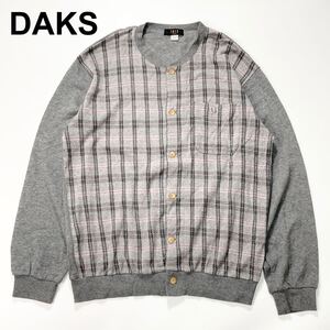 DAKS ダックス ニット カーディガン チェック L メンズ B112405-109