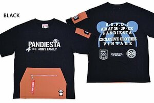 PDJ-ARMYミリタリーポケット半袖Tシャツ◆PANDIESTA JAPAN ブラックXXLサイズ 554950 パンディエスタジャパン パンダ ユニセックス