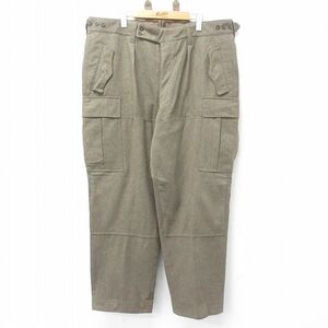 W41/古着 ビンテージ ミリタリー カーゴ パンツ メンズ 60s ドイツ軍 大きいサイズ ウール 薄緑 グリーン 霜降り spe 24nov21 中古 ボトム