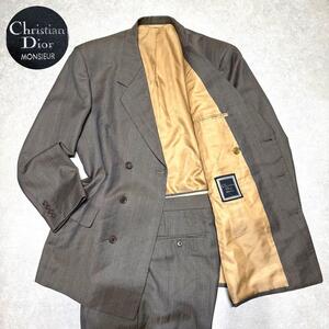 希少●美品●Christian Dior MONSIEUR クリスチャン ディオール ムッシュ ダブルブレスト CDロゴ ヴィンテージzセットアップスーツ メンズ