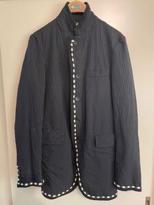 2010 ピンストライプ ダブルパイピング ジャケット ブラック コムデギャルソン black comme des garcons pin striped double piping jacket