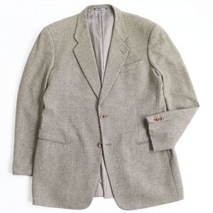 良品●ARMANI COLLEZIONI アルマーニ コレツィオーニ カシミヤ100％ ツイード シングル テーラードジャケット ブラウン系 L イタリア製