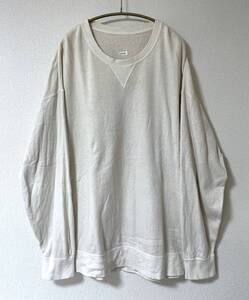 visvim 0120205010011 JUMBO SWEAT L/S UNEVEN DYE IVORY 4 XL スウェット U.D AMPLUS コットン ムラ染め ダメージ DMGD クラッシュ wmv