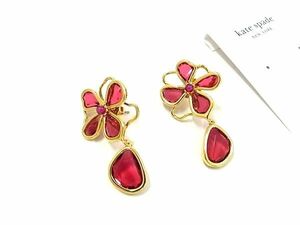 kate spade ケイトスペード カラーストーン 花 フラワー ピアス アクセサリー レディース クリアパープル系×ゴールド系 DF2535