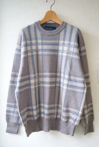 ◆ユナイテッドアローズglr *コットン×ウール チェッククルーネックニット S /green label relaxing　*　古着のgplus広島 2412t1