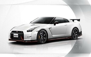 日産 GT-R R35 NISMO 2015年 白 絵画風 壁紙ポスター 特大ワイド版921×576mm（はがせるシール式）001W1