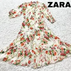 《ZARA》ザラ ロングワンピース 花柄 フェミニン 春夏 フラワー